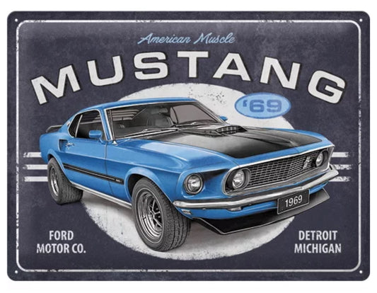 Blechschild "69 Mustang"