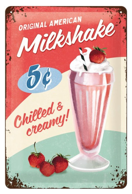 Blechschild "Milkshake"