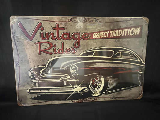 Blechschild "Vintage Rides"