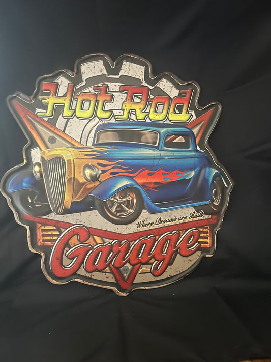 Blechschild "Hot Rod Garage"