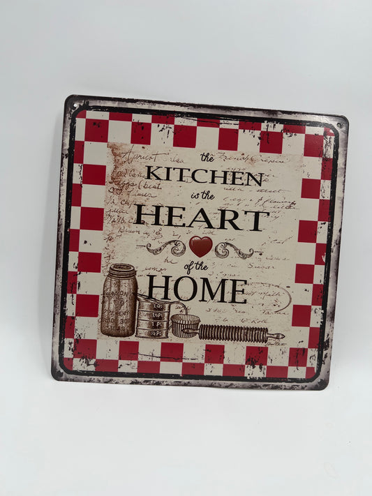 Blechschild" The KITCHEN is the HEART of the Home"