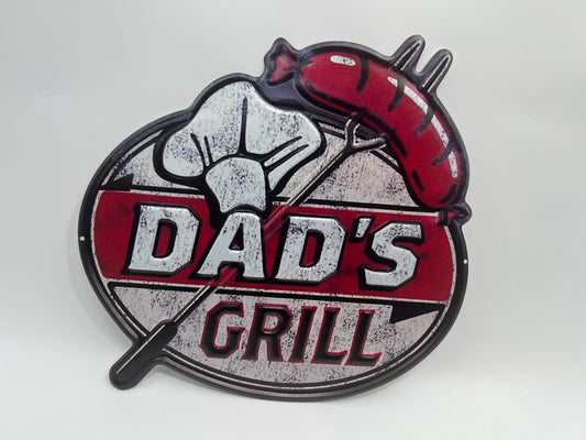 Blechschild "Dads Grill"