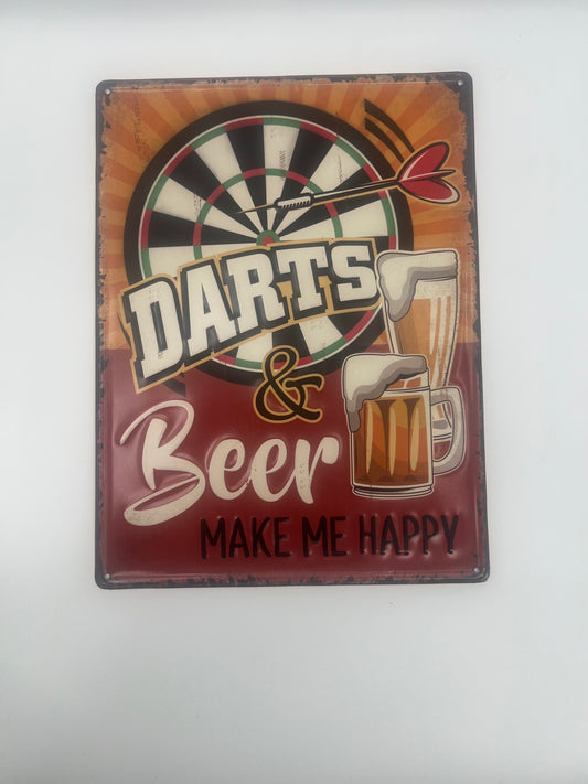 Blechschild "Darts & BEER"