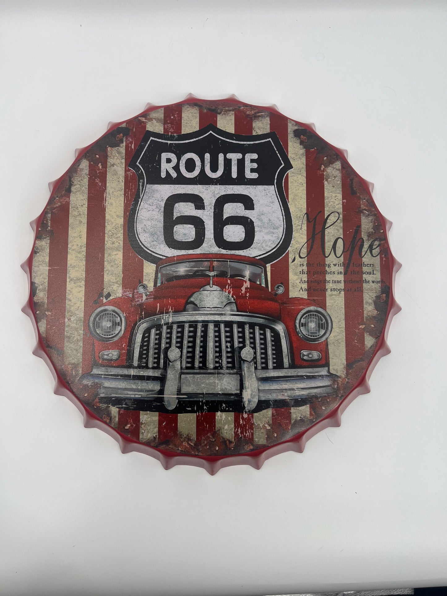 Blechschild "Korken Route 66 Auto"