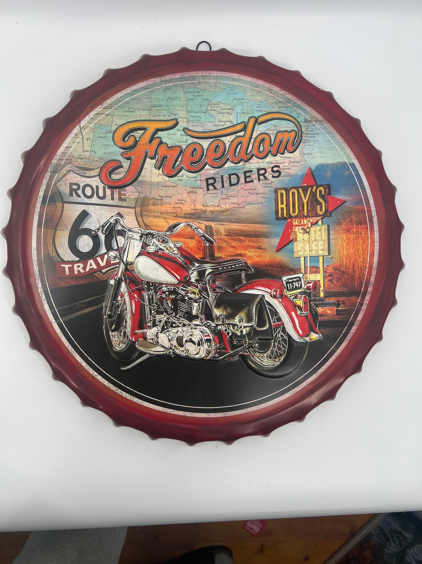 Blechschild "Korken Route 66 Freedom"