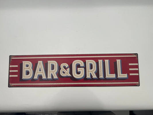 Blechschild " BAR & GRILL"