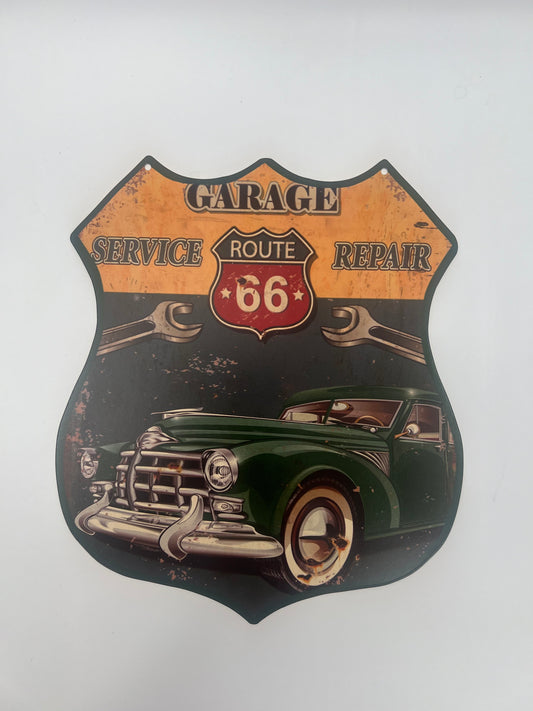 Blechschild "Garage Route 66"