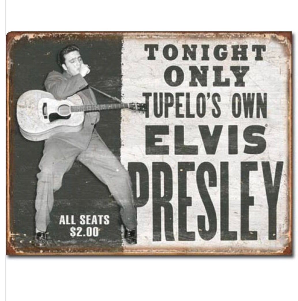 Blechschild "Tonight only Elvis Presley"