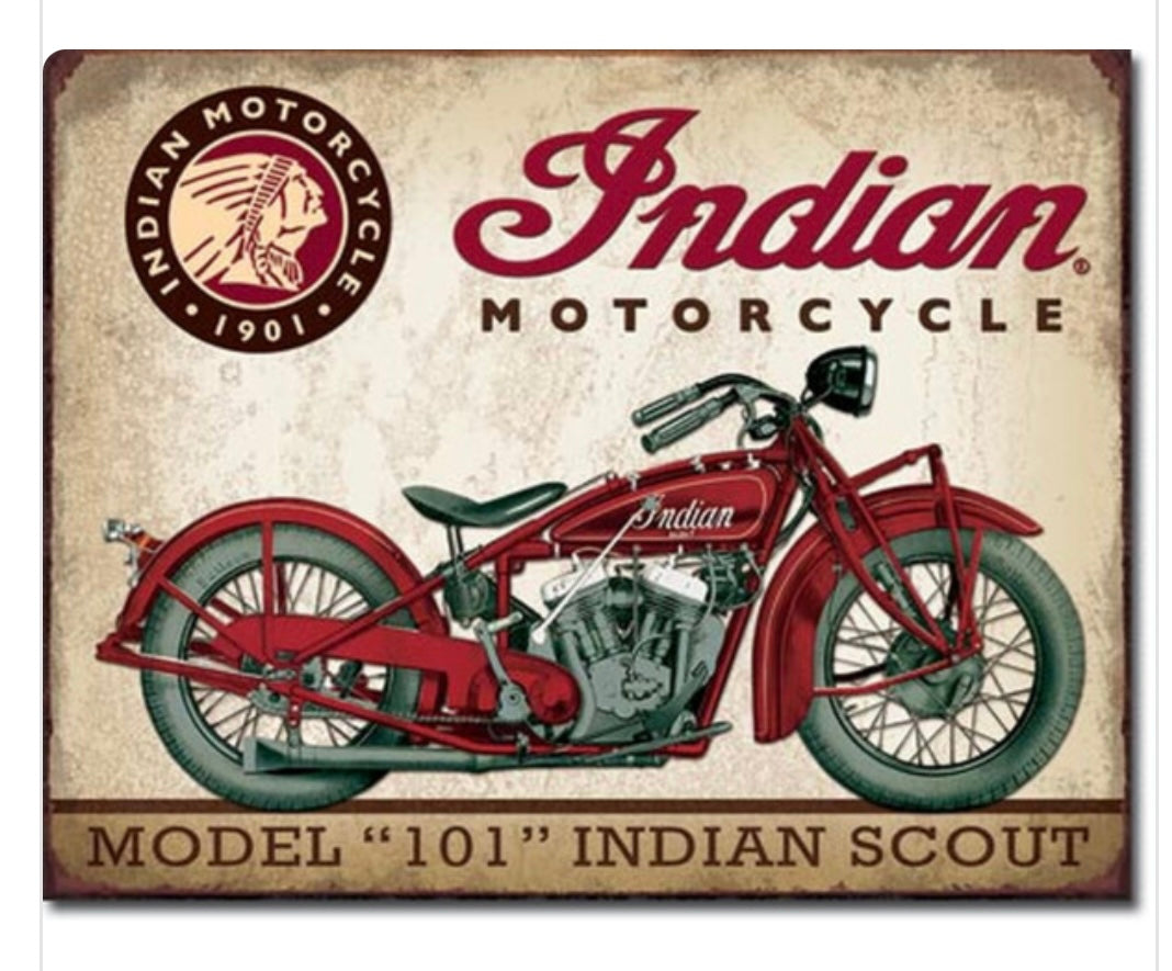 Blechschild "Indian Motorcycle Model 101"