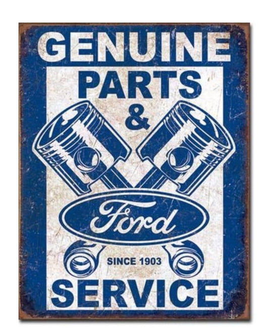 Blechschild "GENUINE PARTS & SERVICE FORD"