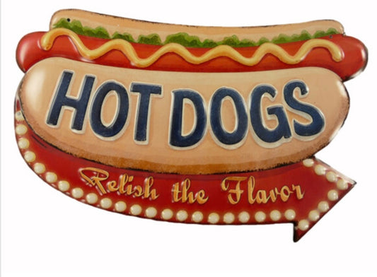 Blechschild "Hot Dogs"