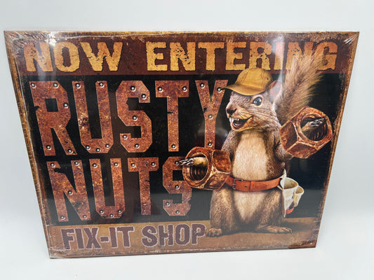 Blechschild "Rusty Nuts"