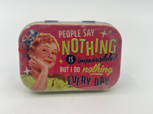 Blechdose "Nothing is Impossible" gefüllt mit Pfefferminzdragees