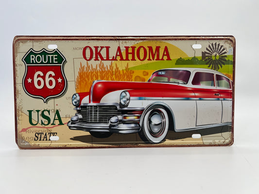 Blechschild "Route 66 OKLAHOMA"