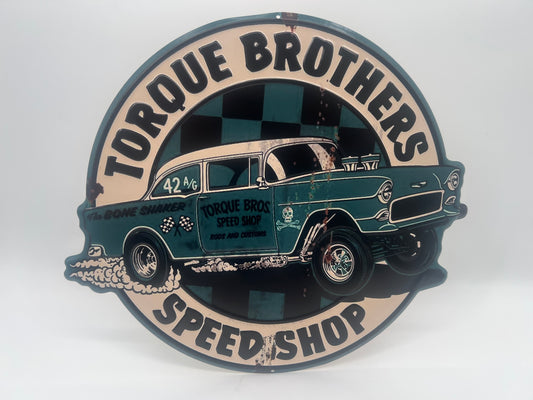 Blechschild "TORQUE BROTHERS SPEEDSHOP"