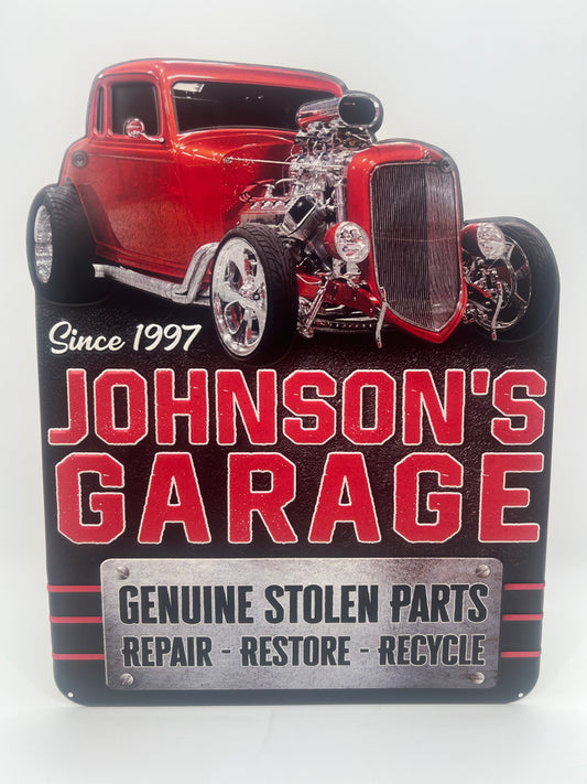 Blechschild "Johnson s Garage"