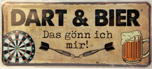 Blechschild "Dart und Bier das gönn ich mir